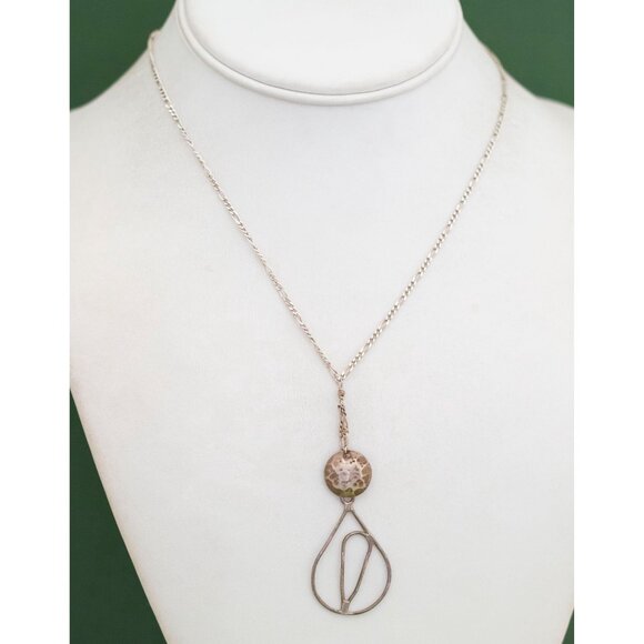 Vintage Sterling Silver Figaro Style Chain Intricate Necklace 18 inch - W13 - Picture 2 of 3